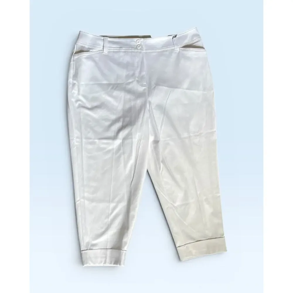 3 Pcs.Summer Capsule Outfits White Capri Pants, Blue Red Tunic Tops Plus 16W 1X - Picture 5 of 15